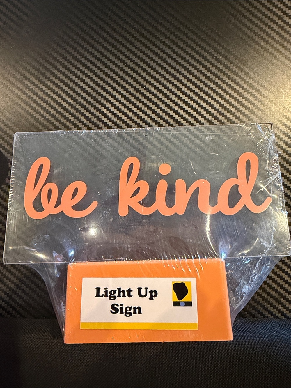 Be Kind Light Up Sign Coral light orange color 2 AA batteries not included NWT